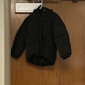 Kids hooded puffer black jacket sz s